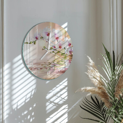 Reloj de pared redondo Orquídea