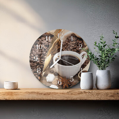 Reloj de pared redondo Café