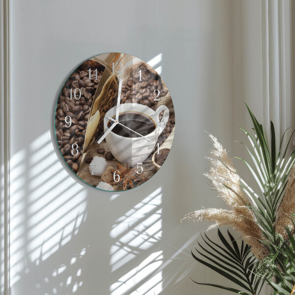 Reloj de pared redondo Café