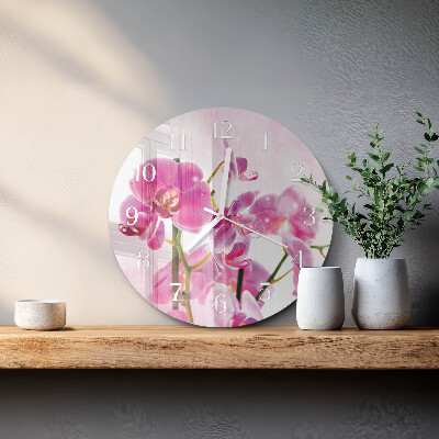 Reloj de pared redondo Orquídea