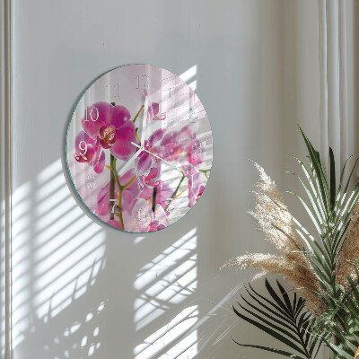 Reloj de pared redondo Orquídea