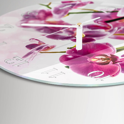 Reloj de pared redondo Orquídea