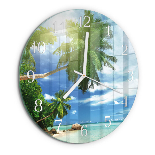 Reloj de pared redondo Isla de las palmeras