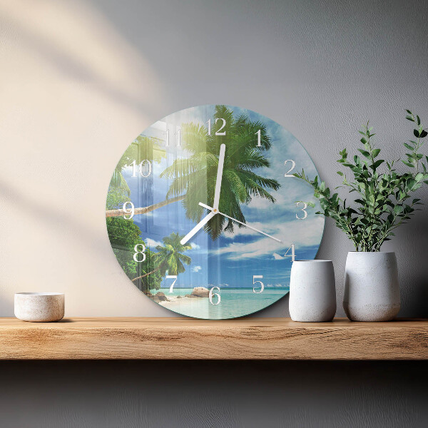 Reloj de pared redondo Isla de las palmeras