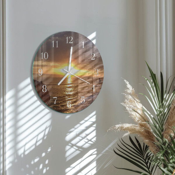 Reloj de pared redondo Atardecer