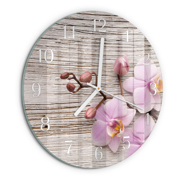 Reloj de pared redondo Orquídea