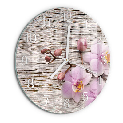Reloj de pared redondo Orquídea