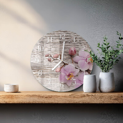 Reloj de pared redondo Orquídea