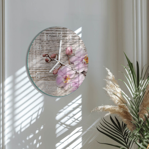 Reloj de pared redondo Orquídea
