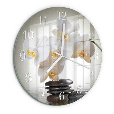 Reloj de pared redondo Orquídea