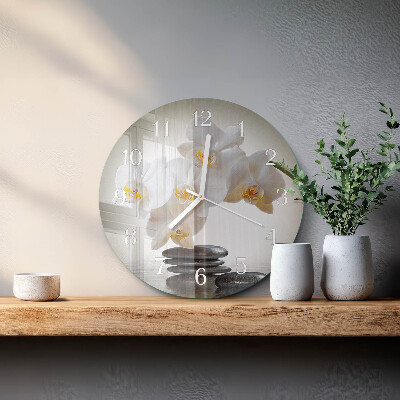 Reloj de pared redondo Orquídea