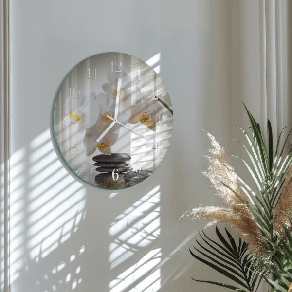 Reloj de pared redondo Orquídea