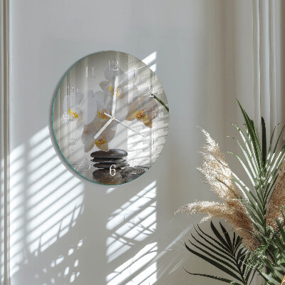 Reloj de pared redondo Orquídea