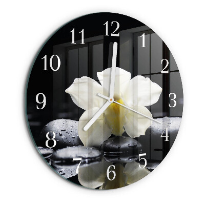 Reloj de pared redondo Piedras de orquídeas