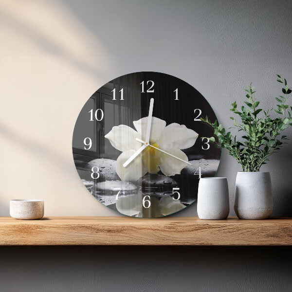 Reloj de pared redondo Piedras de orquídeas