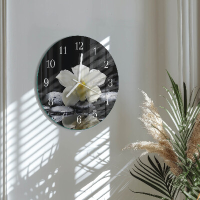 Reloj de pared redondo Piedras de orquídeas