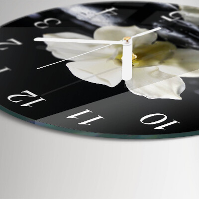 Reloj de pared redondo Piedras de orquídeas