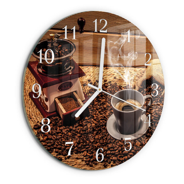 Reloj de pared redondo Granos de café