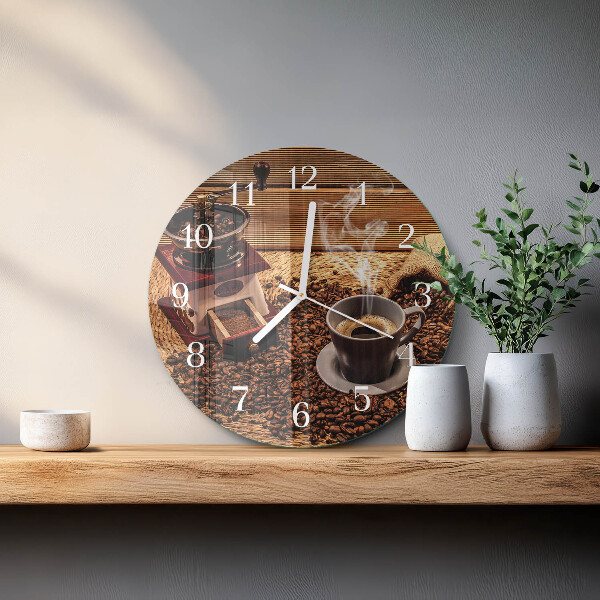 Reloj de pared redondo Granos de café