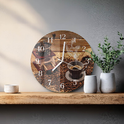Reloj de pared redondo Granos de café