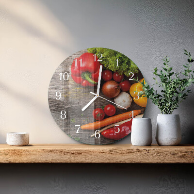 Reloj de pared redondo Verduras