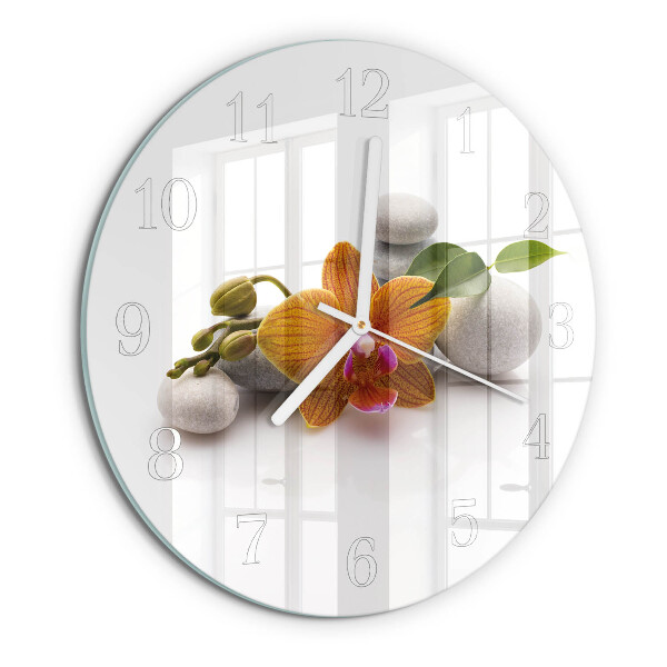 Reloj de pared redondo Orquídea