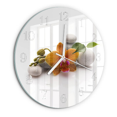 Reloj de pared redondo Orquídea