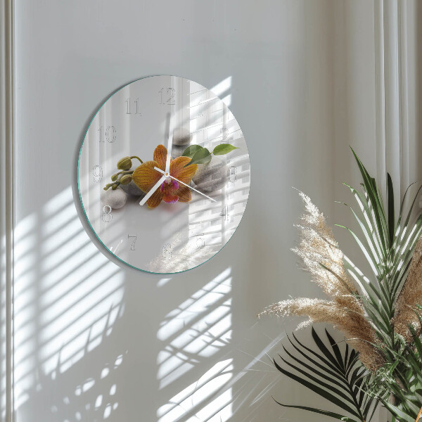 Reloj de pared redondo Orquídea