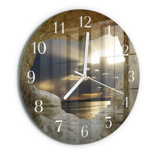 Reloj de pared redondo Corazón en la roca