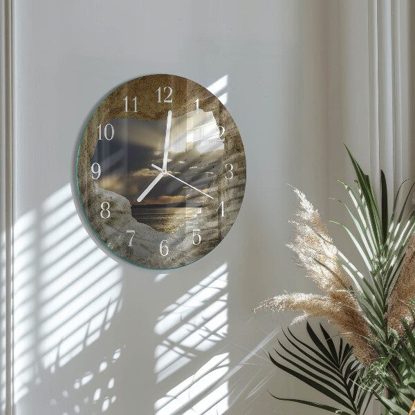 Reloj de pared redondo Corazón en la roca