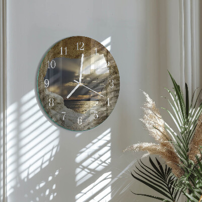 Reloj de pared redondo Corazón en la roca