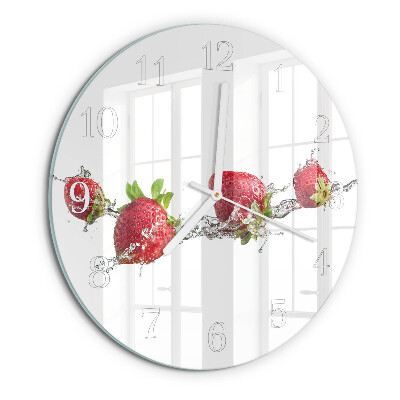 Reloj de pared redondo Fresas en agua