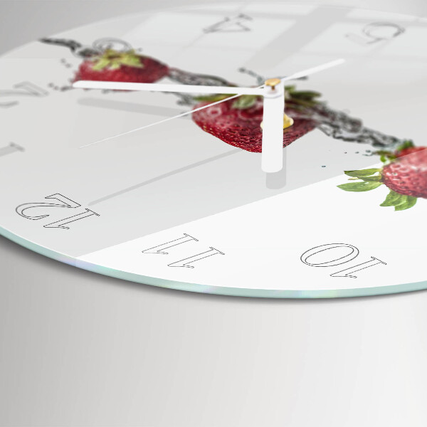 Reloj de pared redondo Fresas en agua