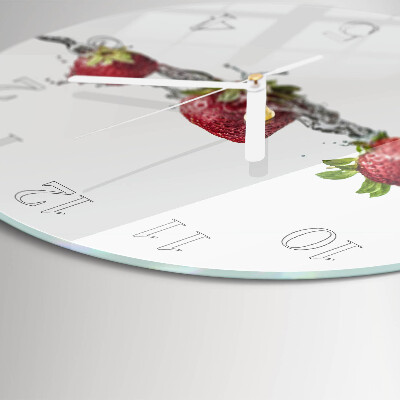 Reloj de pared redondo Fresas en agua