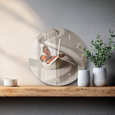 Reloj de pared redondo Mariposa