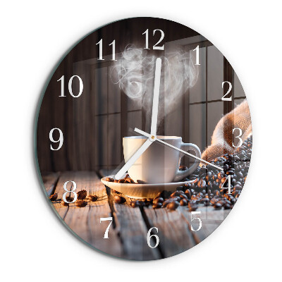Reloj de pared redondo Amor por el café