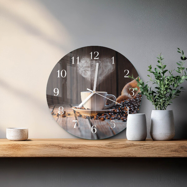 Reloj de pared redondo Amor por el café