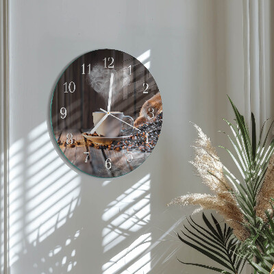 Reloj de pared redondo Amor por el café
