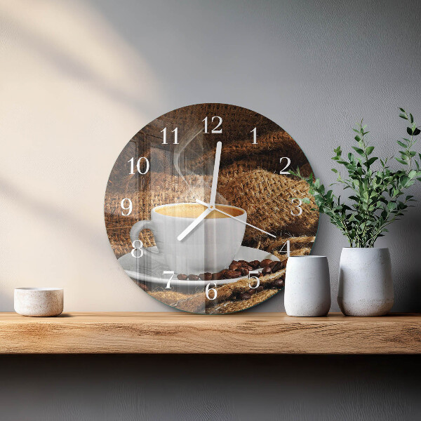 Reloj de pared redondo Granos de café