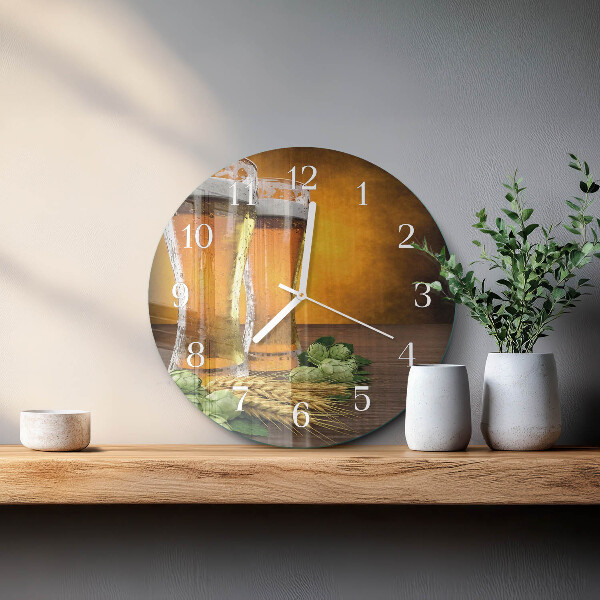 Reloj de pared redondo Vasos de cerveza