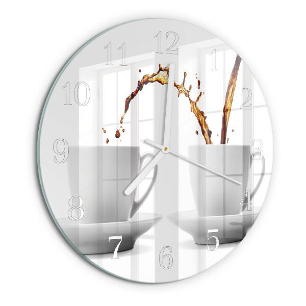 Reloj de pared redondo Tazas de café