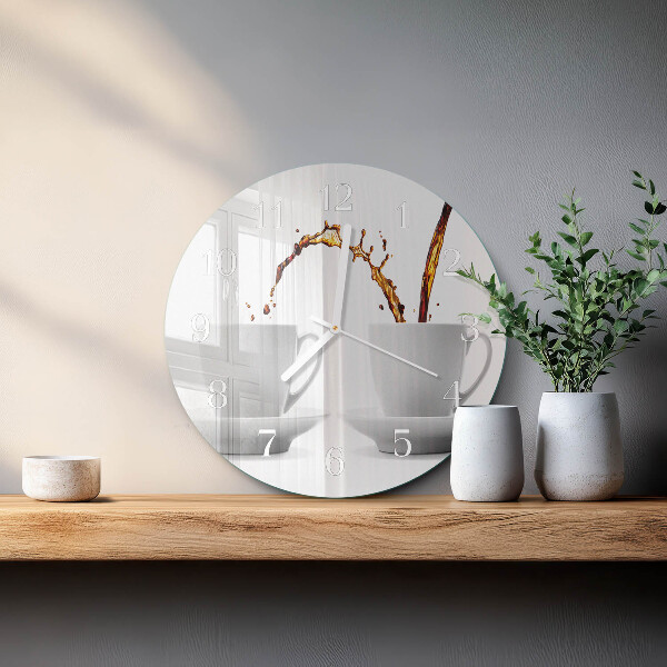 Reloj de pared redondo Tazas de café
