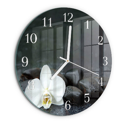 Reloj de pared redondo Flores y piedras