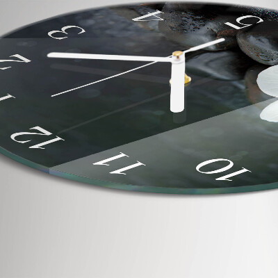 Reloj de pared redondo Flores y piedras