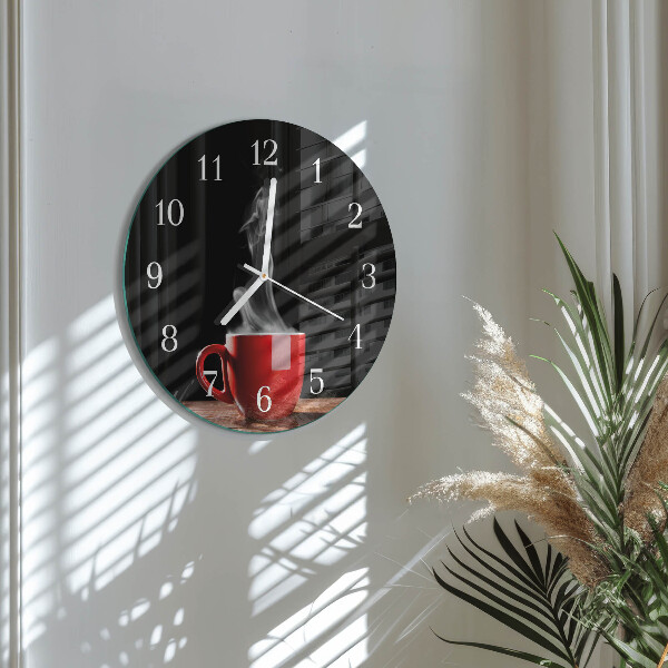Reloj de pared redondo Taza de café