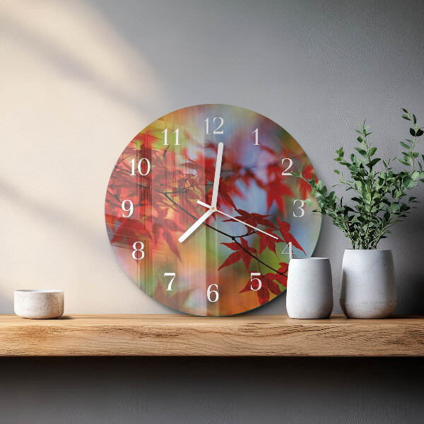 Reloj de pared redondo Hojas de arce