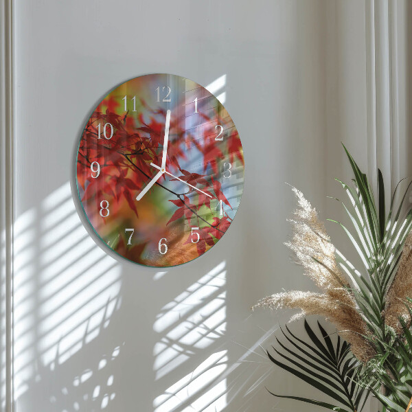 Reloj de pared redondo Hojas de arce