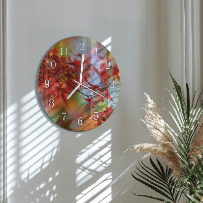 Reloj de pared redondo Hojas de arce