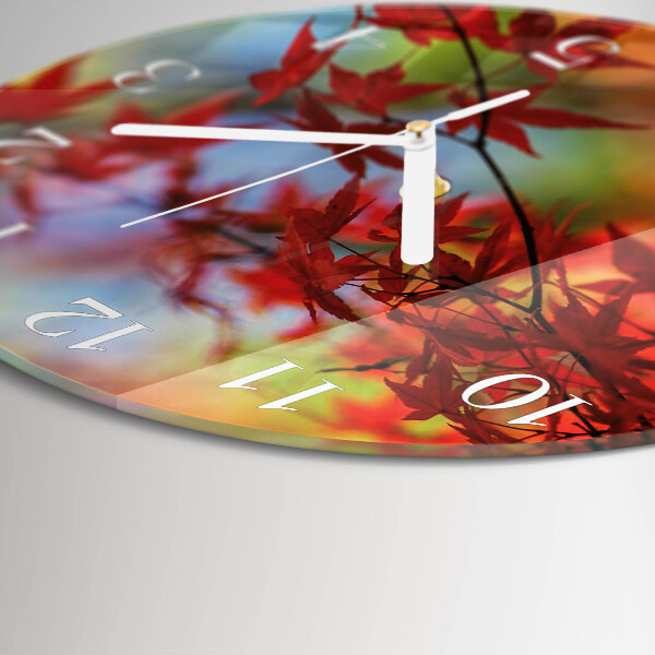 Reloj de pared redondo Hojas de arce