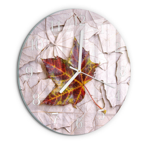 Reloj de pared redondo Hoja de arce